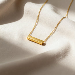 Serenity Bar Cremation Necklace | Gold