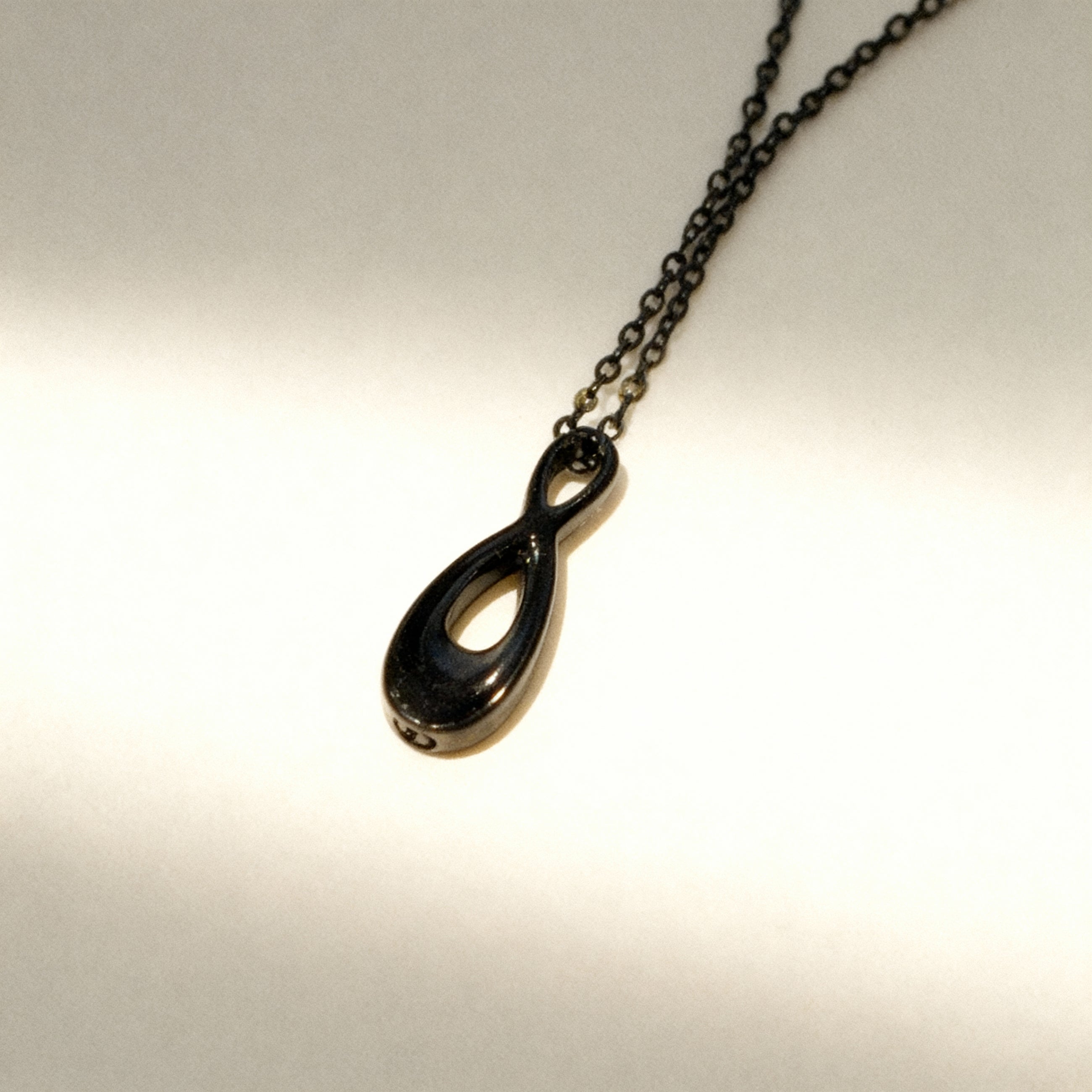 Infinity Cremation Pendant Necklace | Black