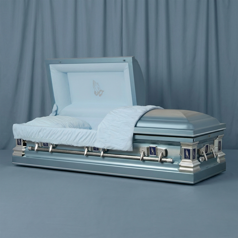 Legacy Powder Blue Stainless Casket
