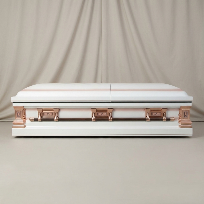 Legacy White & Pink Stainless Casket
