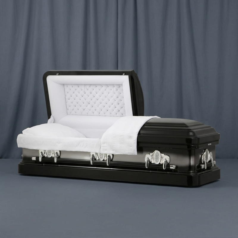 Ashford Natural & Black Casket