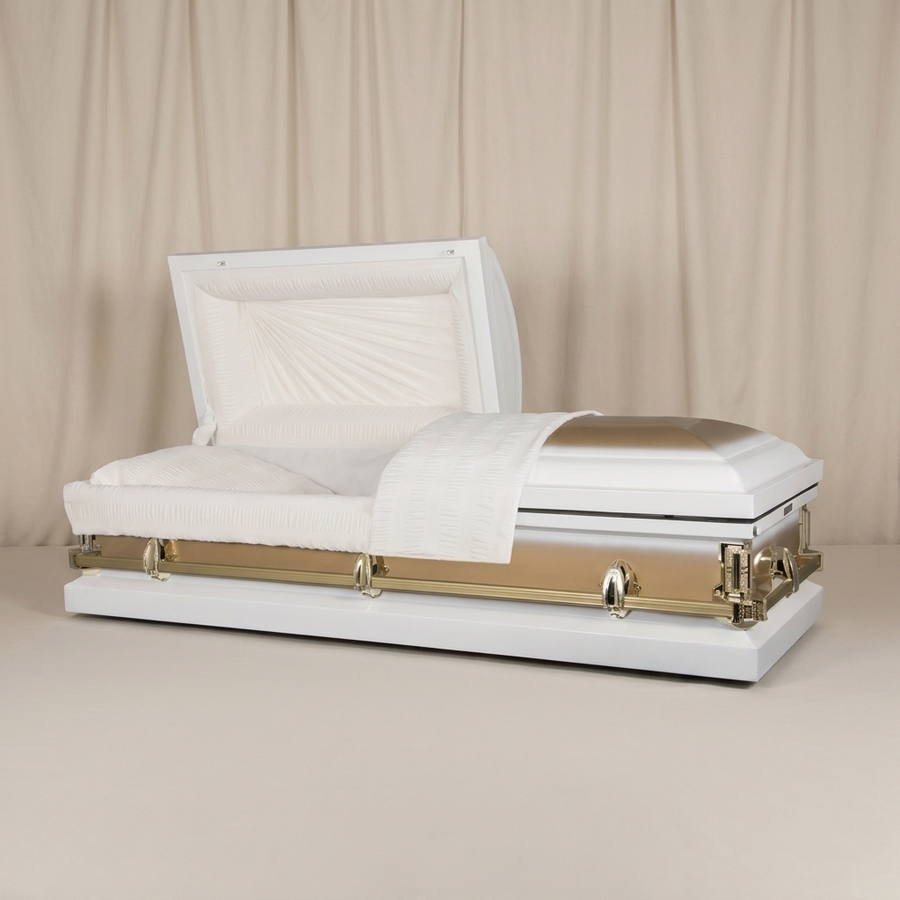 Duet Gold & White Casket by Forever Casket