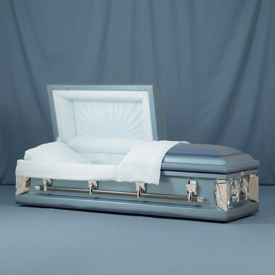 Reflection Powder Blue Casket by Forever Casket