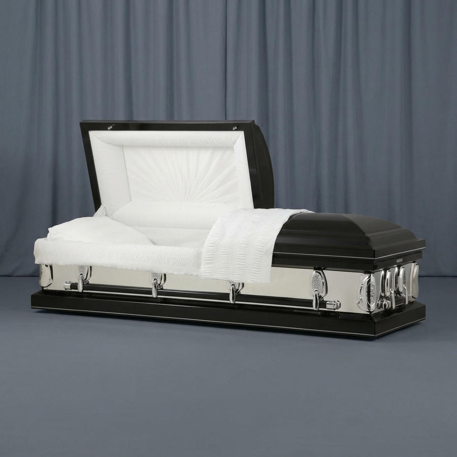 Cameo Black & Silver Casket by Forever Casket