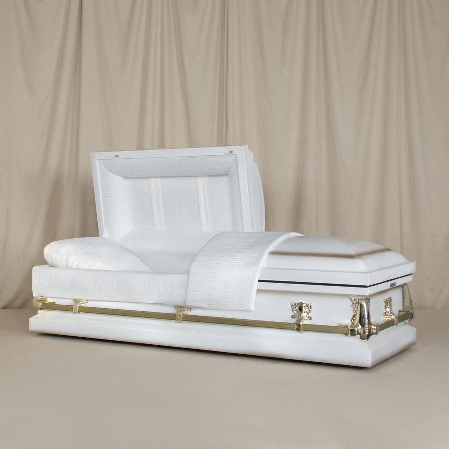 Regent White & Gold Casket by Forever Casket