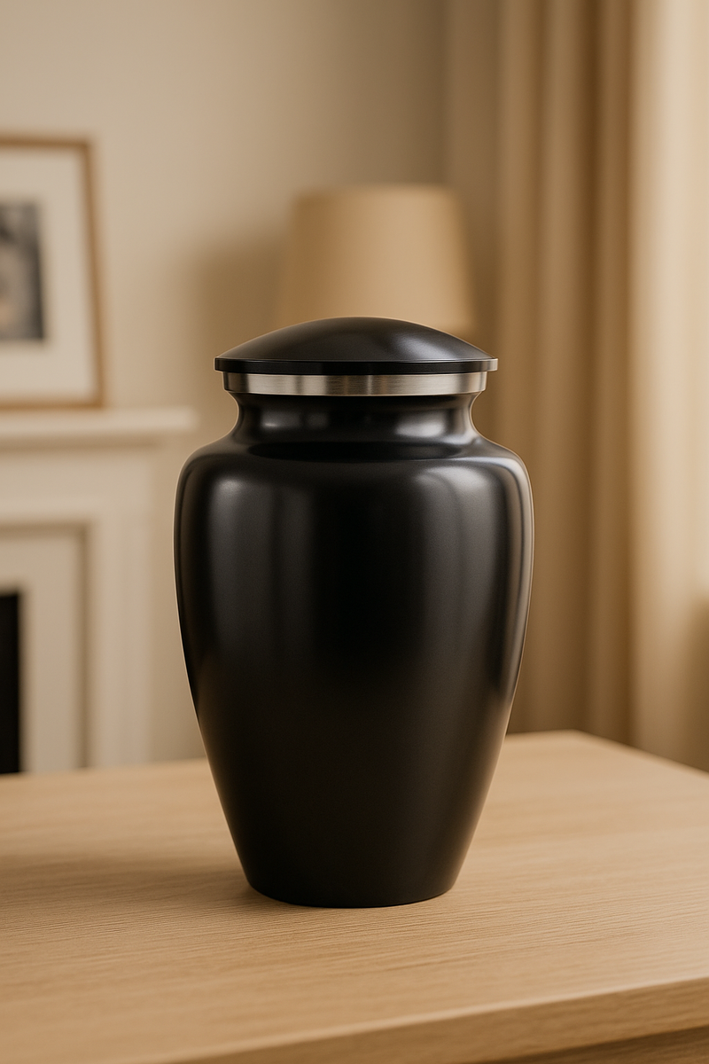 The Obsidian Crest Urn