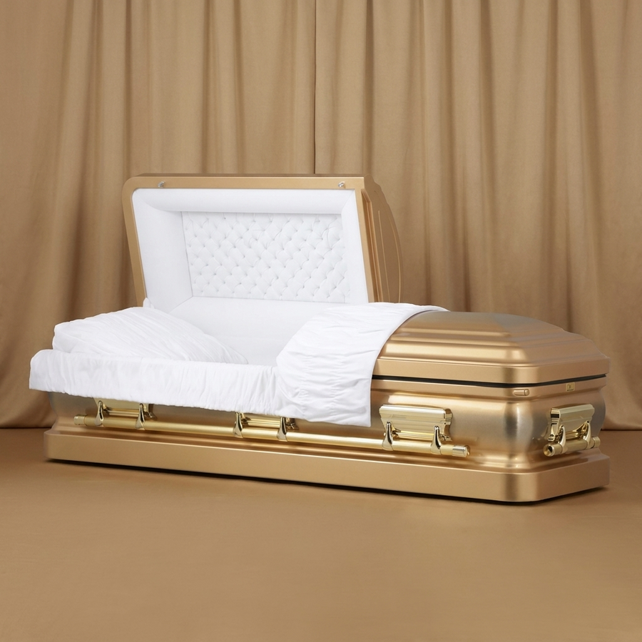 Heirloom Brushed Gold Casket by Forever Casket