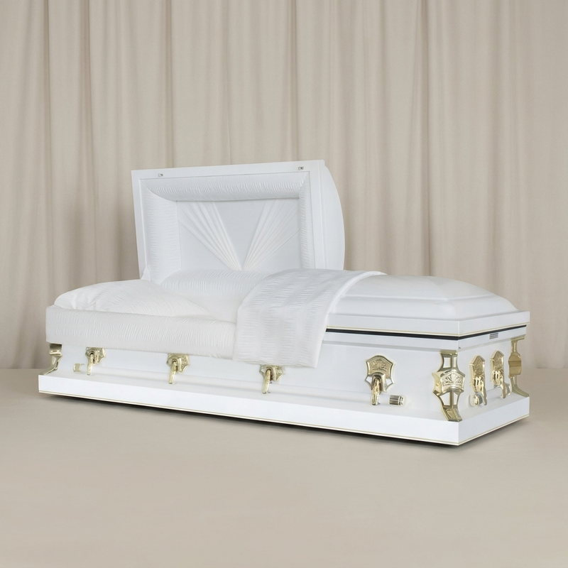 Concord White & Gold Casket