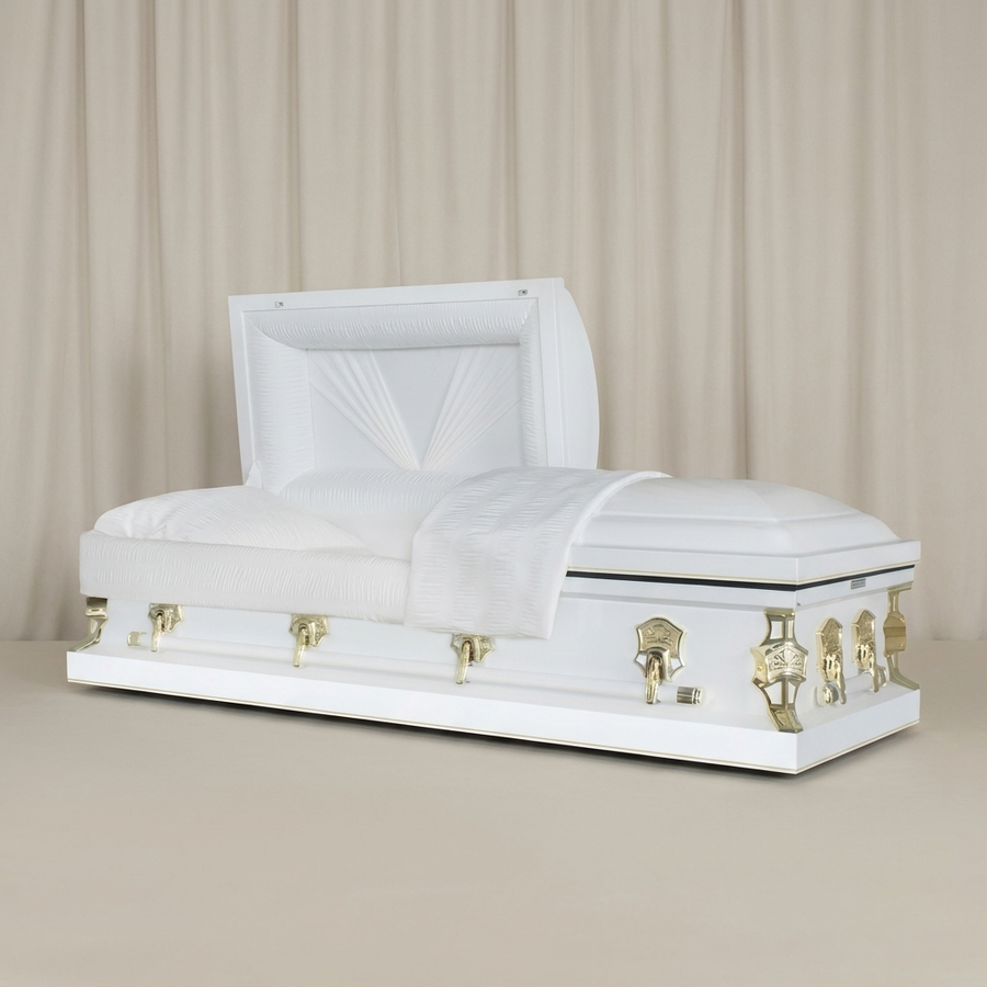 Concord White & Gold Casket by Forever Casket