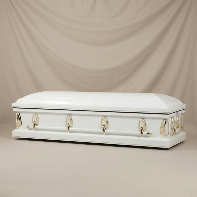 Cameo White & Gold Casket