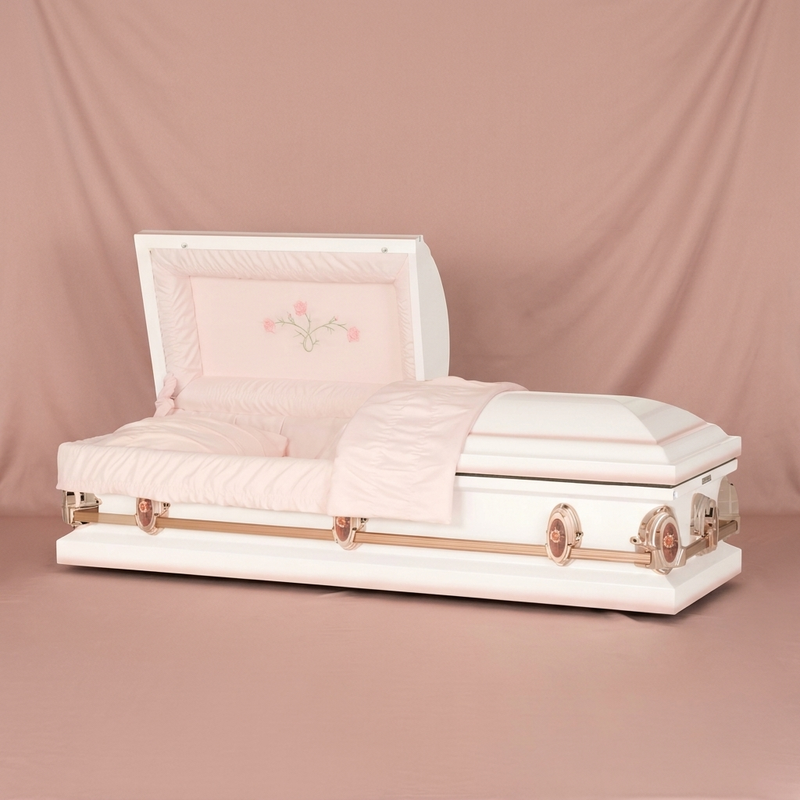 Homeward White & Pink Casket