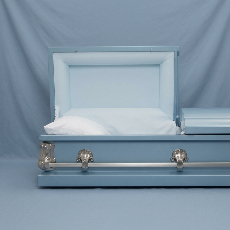 Stillwater Powder Blue Casket — view 2