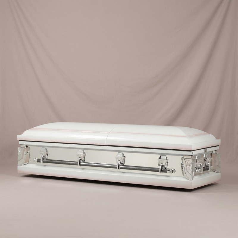 Reflection White & Pink Casket
