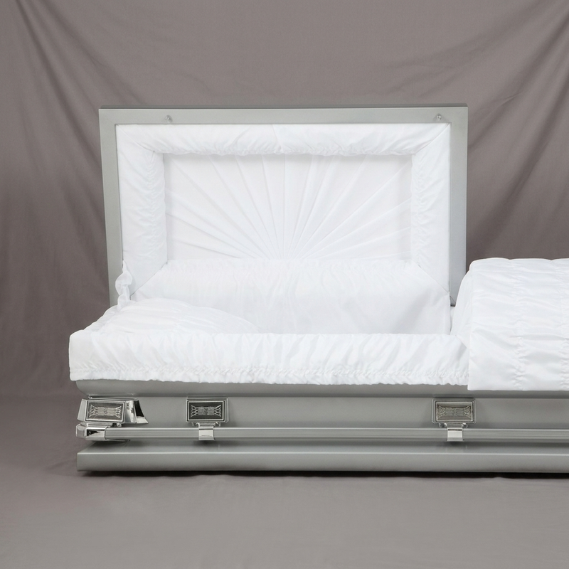 Grand Silver & Gunmetal Oversize Casket — view 2