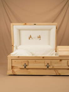 The Forest Pine Casket (RECHECK SIZE AND PRICE)