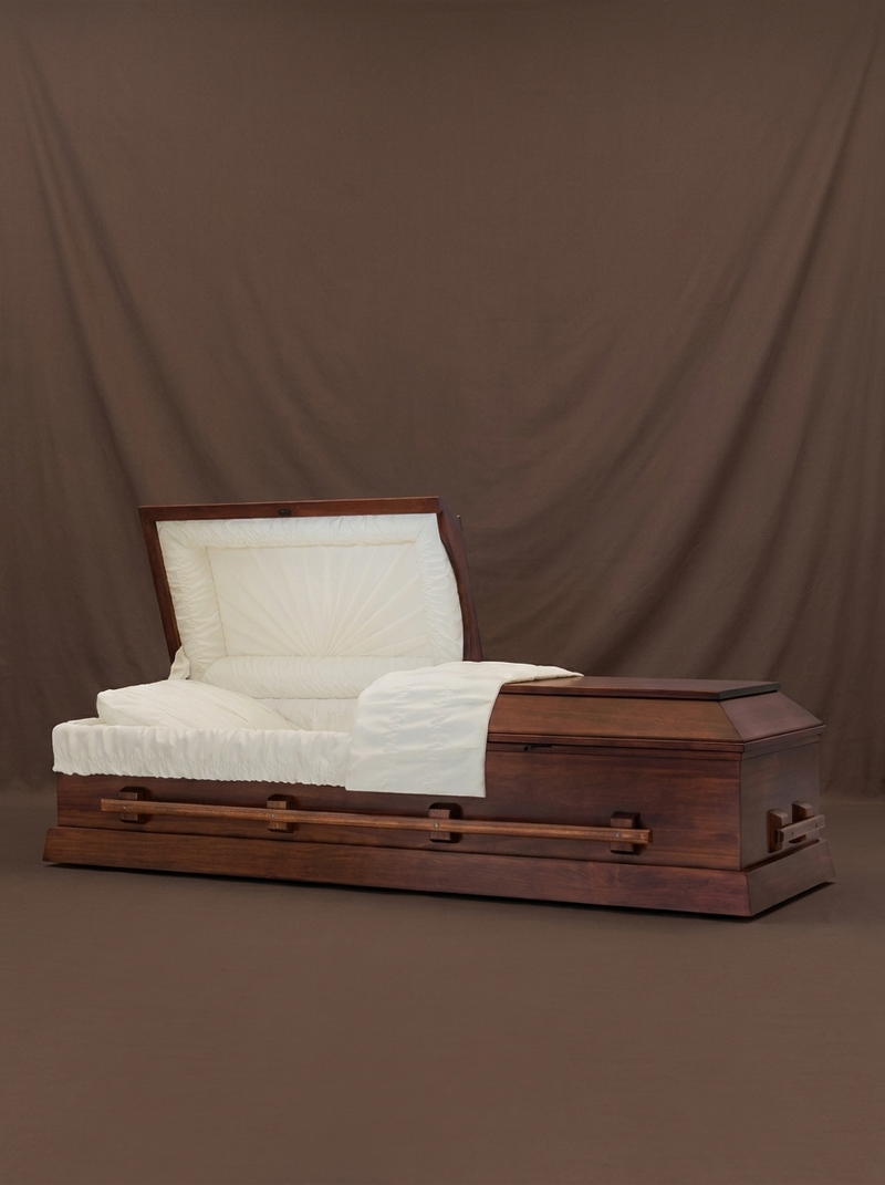 Amish Poplar Casket — Stationary Handles
