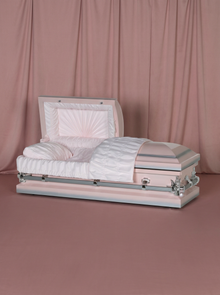 Youth Casket-Pink & Silver