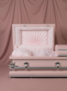 Youth Casket-Pink & Silver