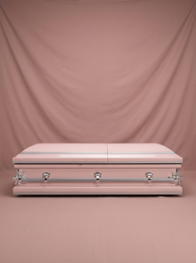 Youth Casket-Pink & Silver