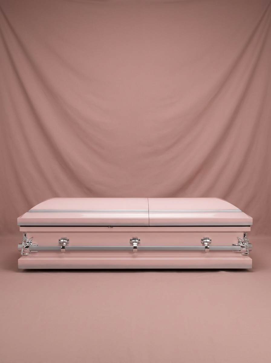 Youth Casket-Pink & Silver