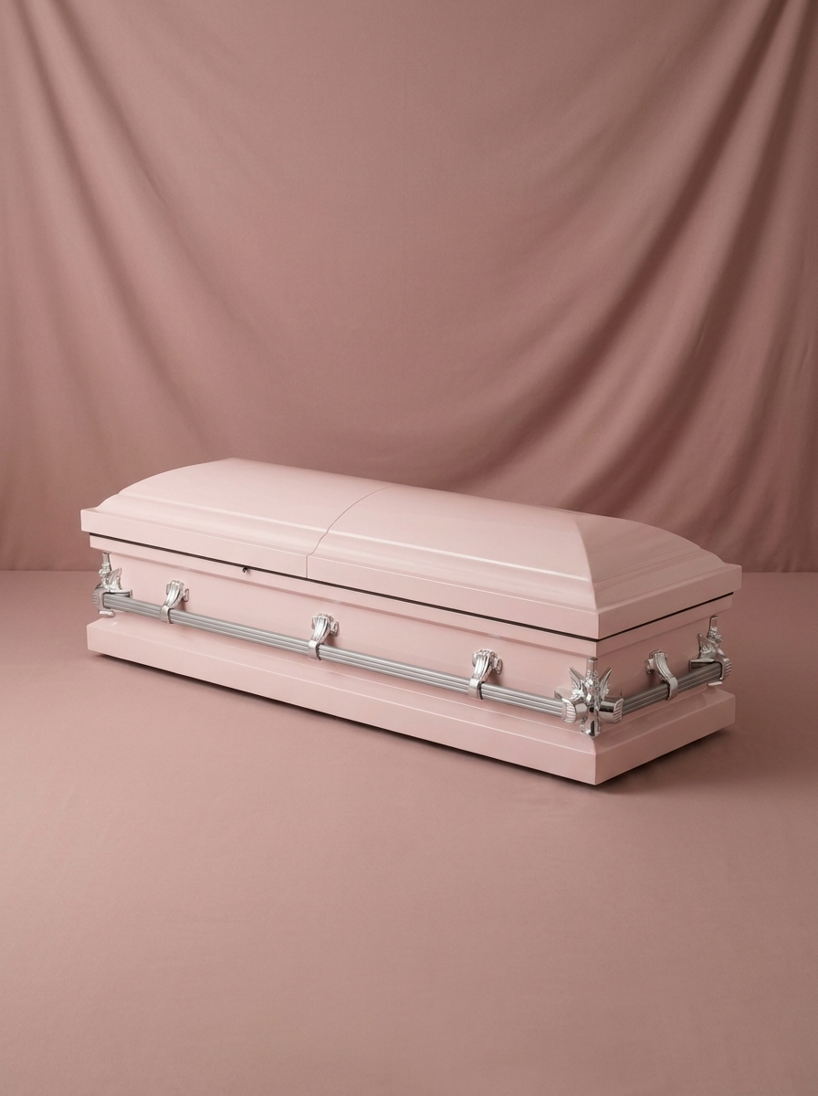 Youth Casket-Pink & Silver