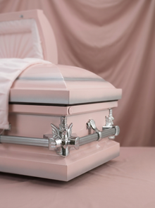 Youth Casket-Pink & Silver