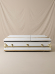 Youth Casket-White & P.Gold