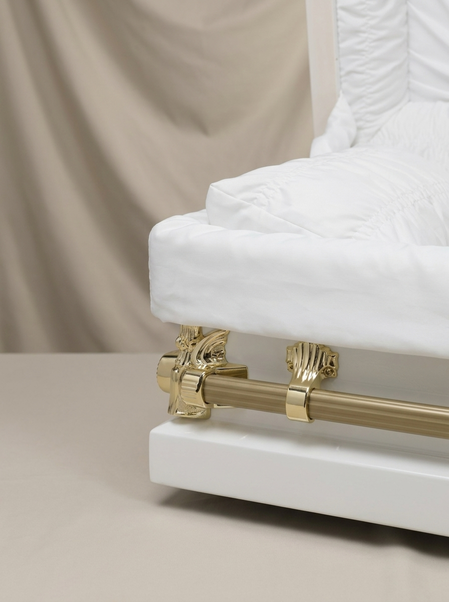 Youth Casket-White & P.Gold