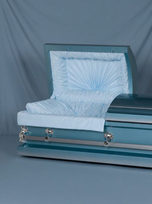 Youth Casket-Blue & Silver
