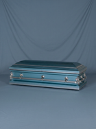 Youth Casket-Blue & Silver