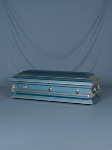 Youth Casket-Blue & Silver