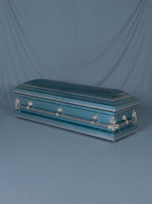 Youth Casket-Blue & Silver