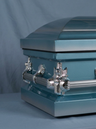 Youth Casket-Blue & Silver