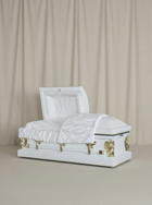 Youth Casket-White & Gold