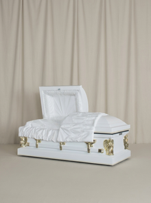 Youth Casket-White & Gold