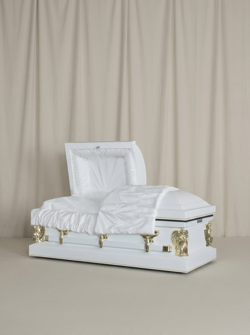 Angel White & Gold Youth Casket