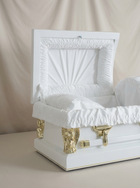 Youth Casket-White & Gold
