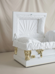 Youth Casket-White & Gold