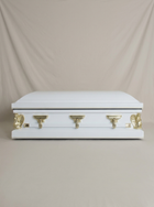 Youth Casket-White & Gold