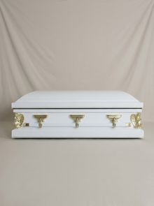 Youth Casket-White & Gold