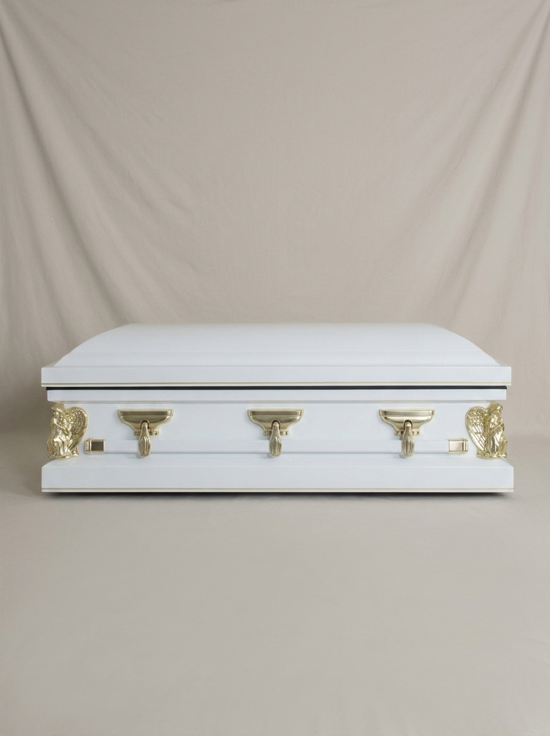 Angel White & Gold Youth Casket