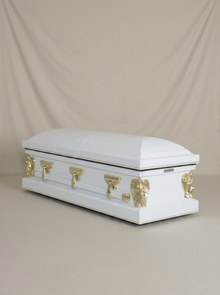 Youth Casket-White & Gold