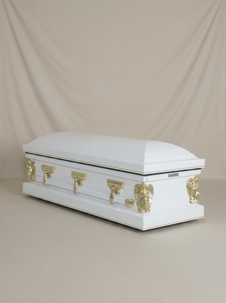 Youth Casket-White & Gold
