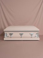 Youth Casket-Pink & Silver Pinstripe