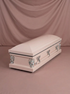 Youth Casket-Pink & Silver Pinstripe