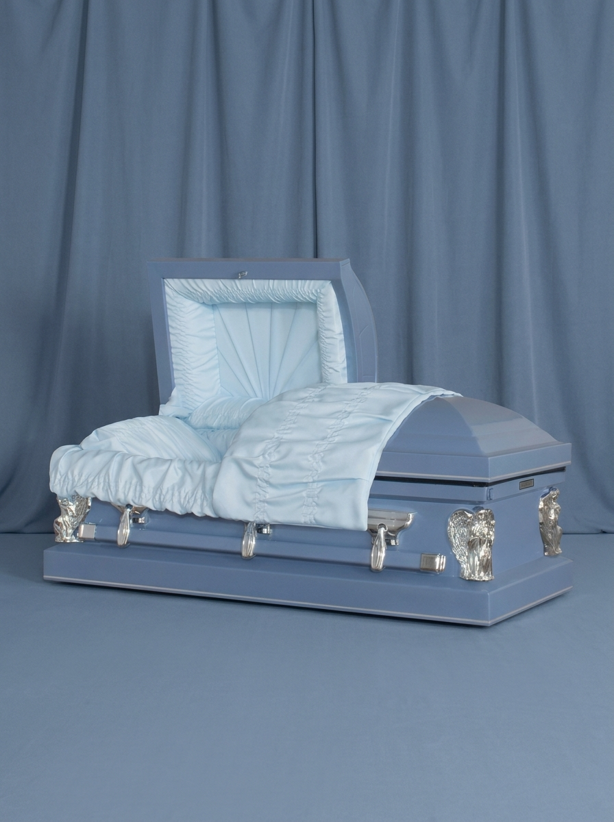 Angel Powder Blue Youth Casket by Forever Casket