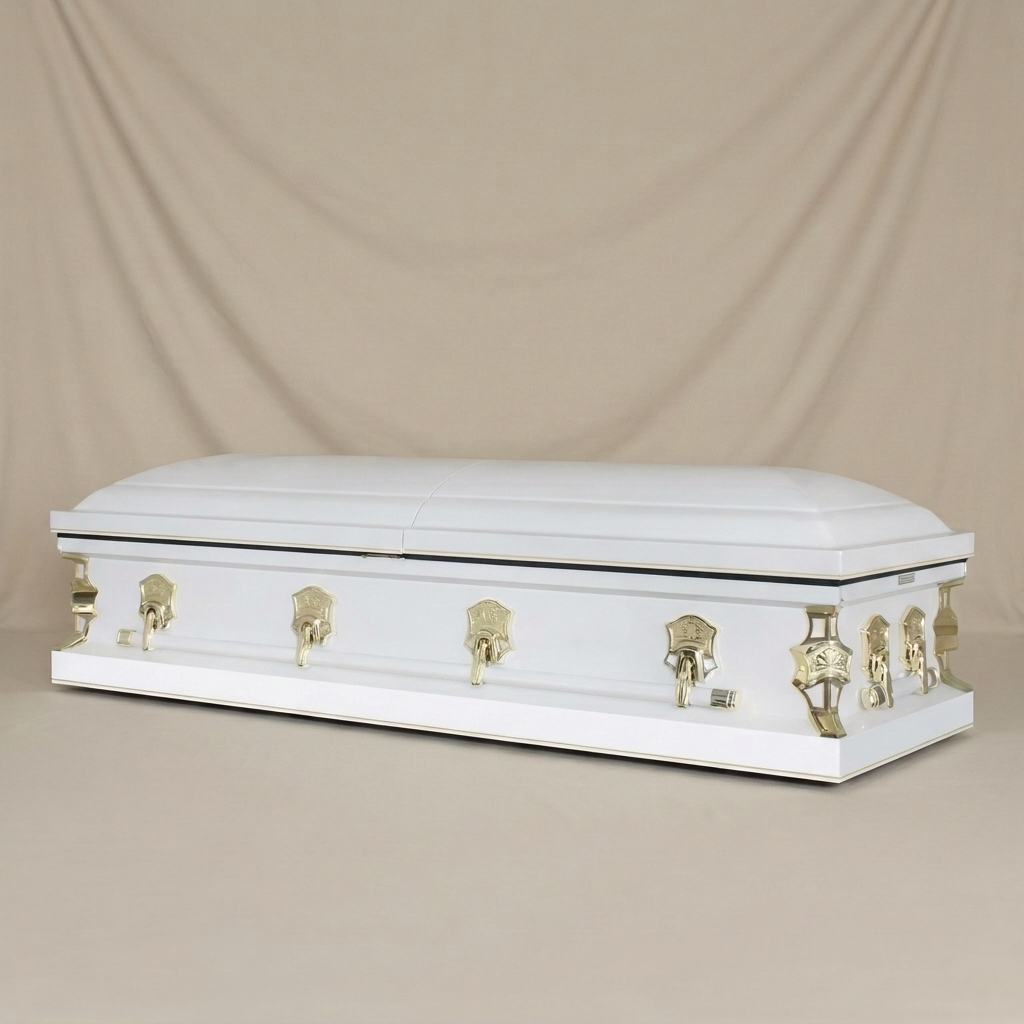 Concord White & Gold Casket — view 3