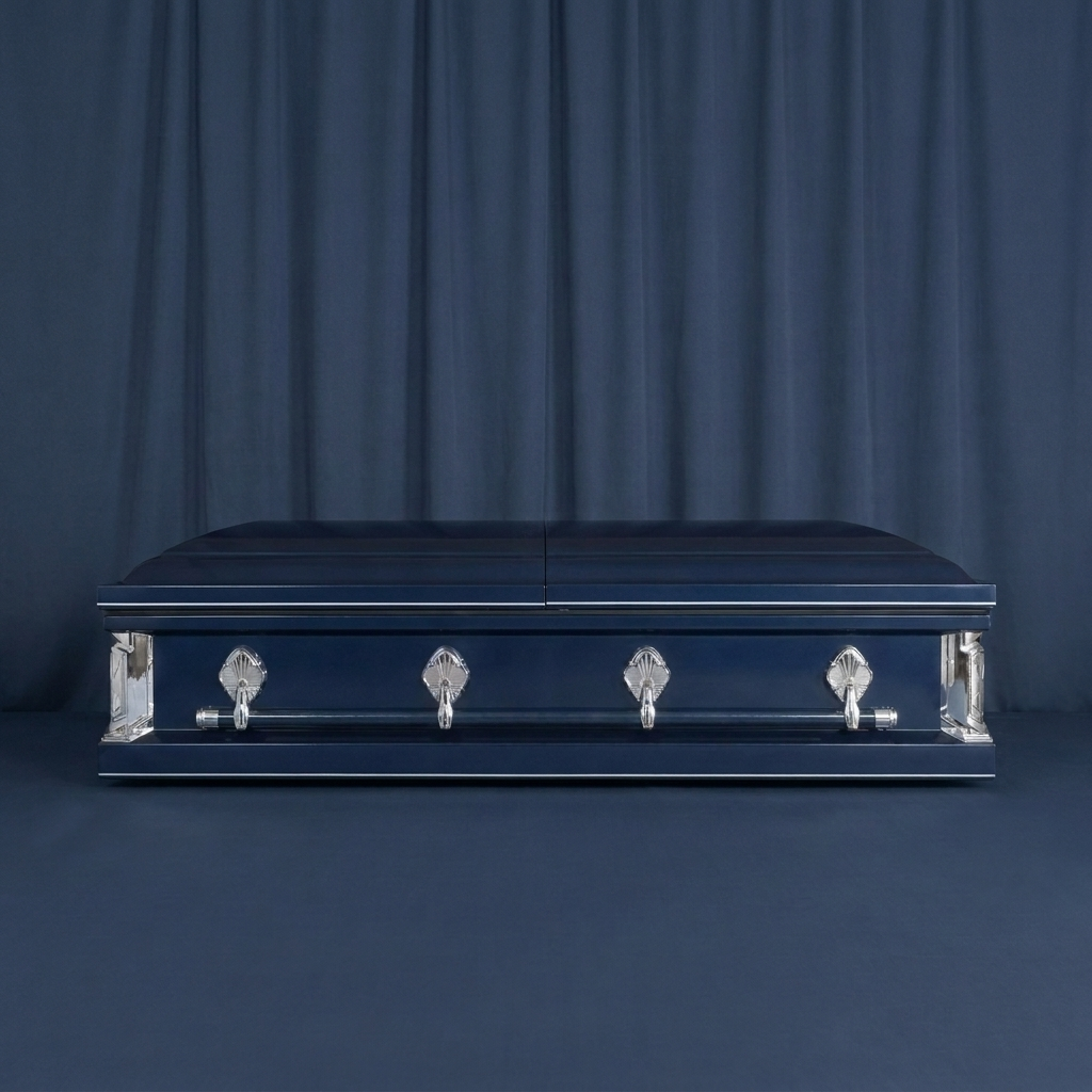 Concord Dark Blue Metallic Casket — view 2