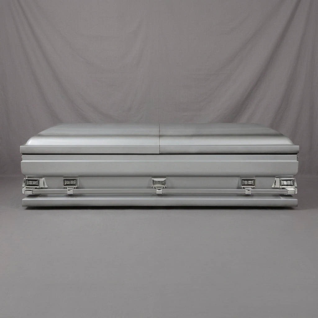 Grand Silver & Gunmetal Oversize Casket — view 3