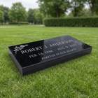 Flat Marker 24×12×4 in Jet Black granite — representative image, engraved to your approved proof